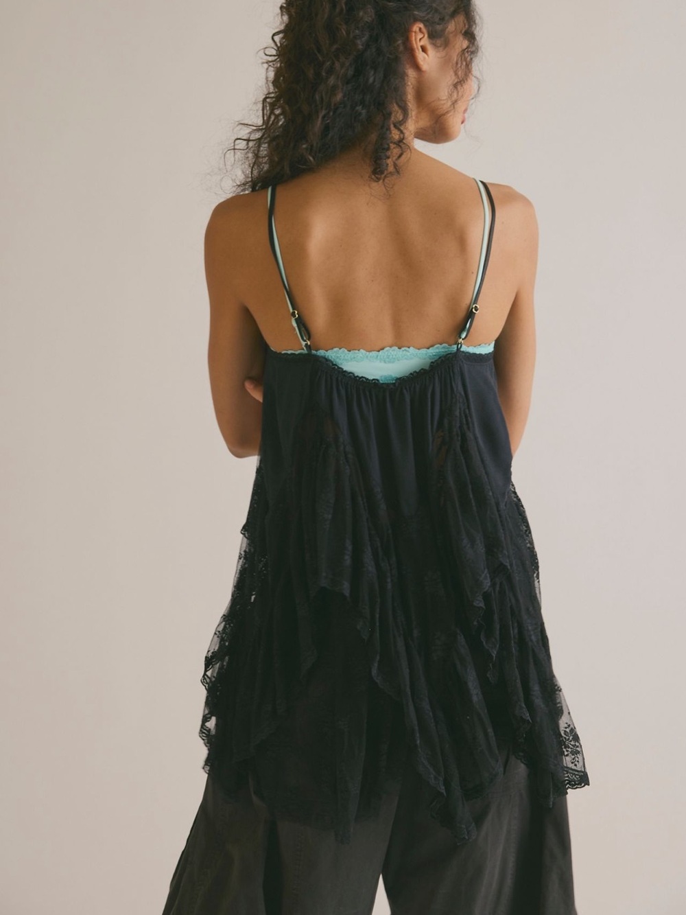 NWT Free People “Sunday Candy” Black Mini Lace Slip Dress - Picture 2 of 6